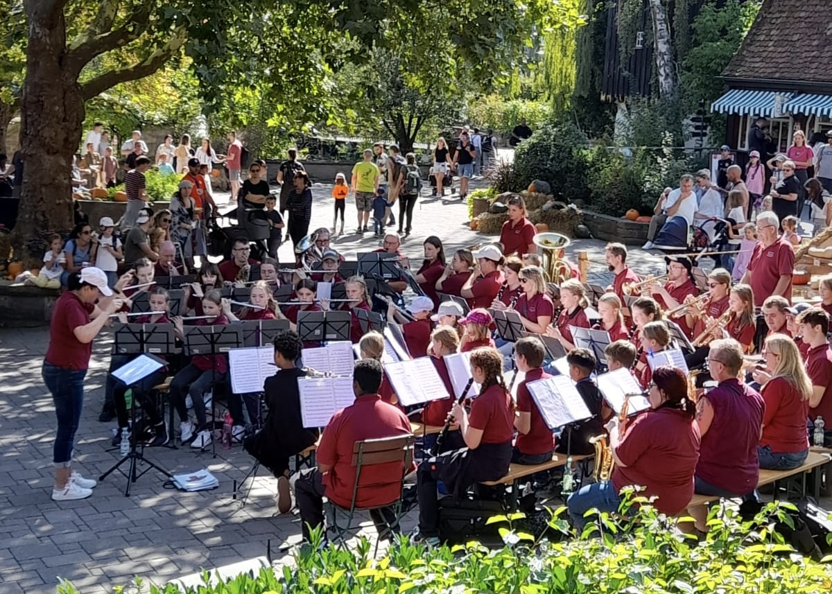 Das Jugendgesamtorchester bei seinem Platzkonzert in Tripsdrill